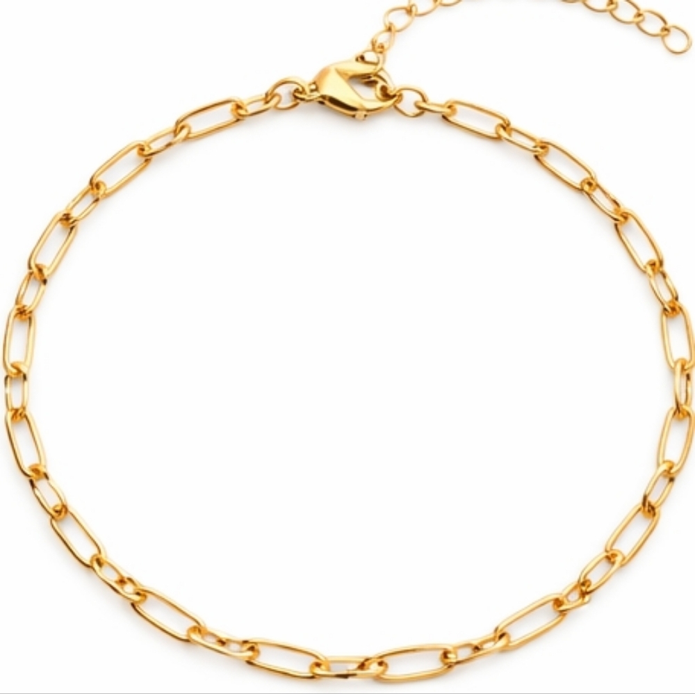 Gold Chain Links Anklet • Classic Link Anklet • Layering Anklet • Adjustable